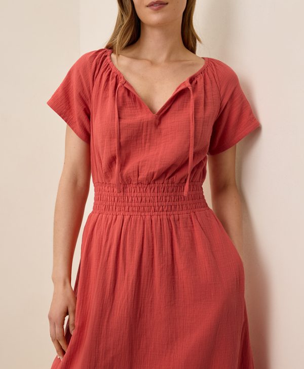 Coastal Double Gauze Boho Midi Dress